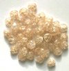 50 8mm Champagne Crackle Glass Heart Beads